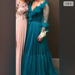 Teal prom dress